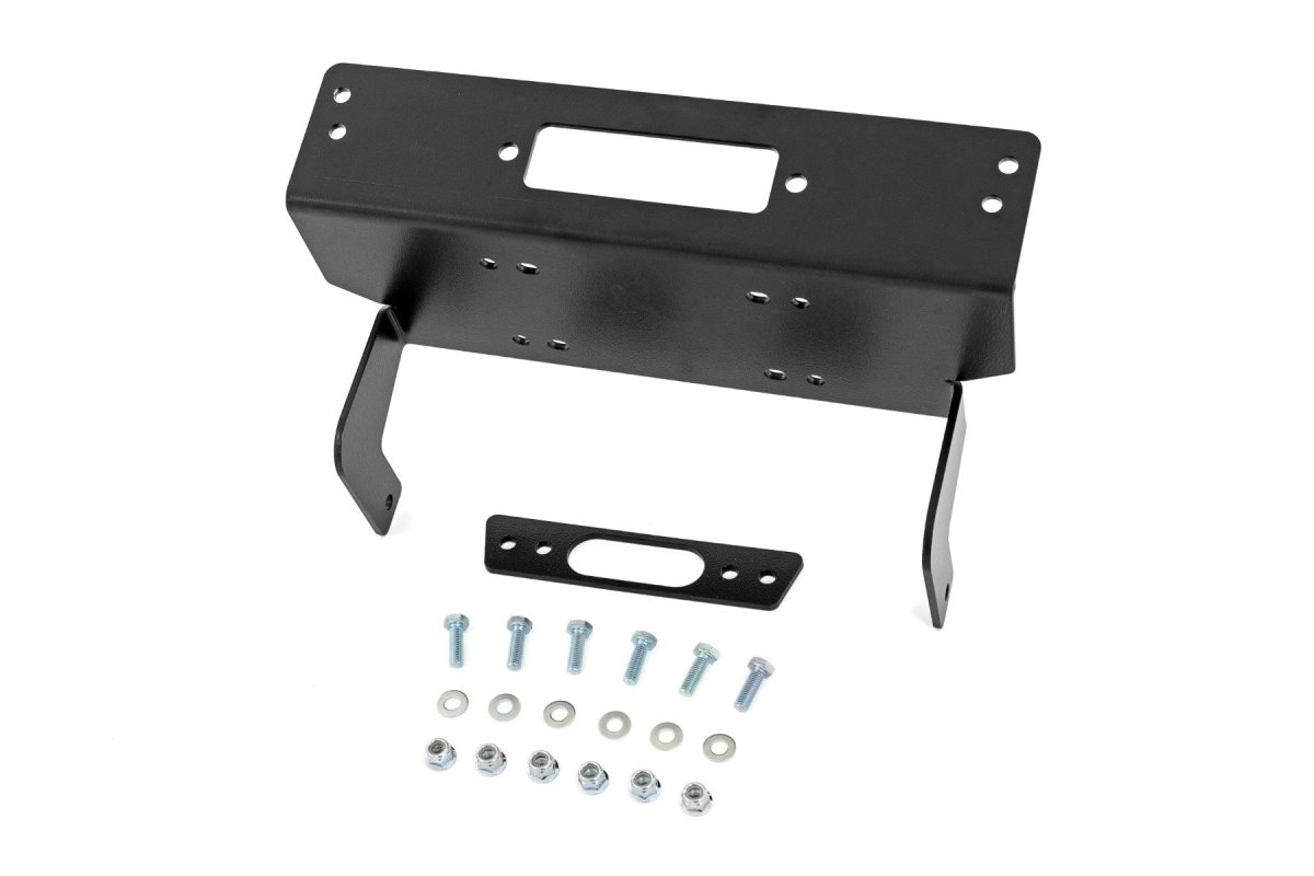 Polaris Ranger 570 Crew Winch Mount - Rough Country - Non-Pro Fit Cage - Black